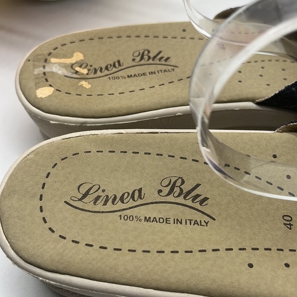 Linea Blu Made in Italy slip on blue slides Sz 40. MCS0719D - Picture 3 of 7